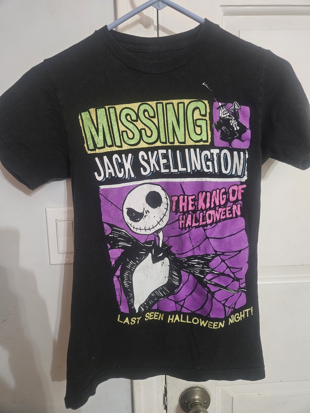 Disney Nightmare Before Christmas XS Missing Jack Skellington Men T-Shirt